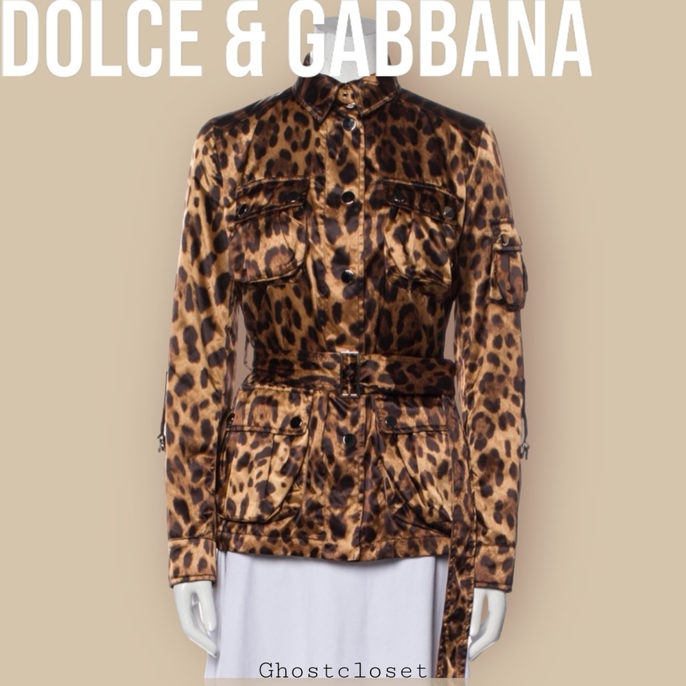 Dolce & gabbana vintage 2000’s animal print utility jacket. Xs